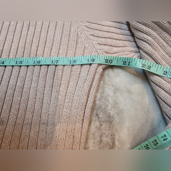 Croft & Barrow Ribbed Cotton Sweater Women’s XL Mock Neck Beige Long Sleeve - Picture 6 of 8